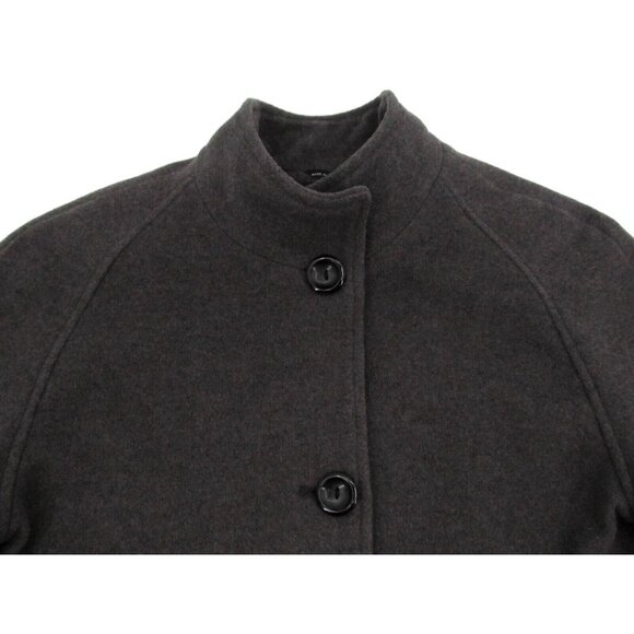 Vintage Jones New York Overcoat Womens Sz 12 Charcoal Gray Wool Lined Button Up - Picture 8 of 16